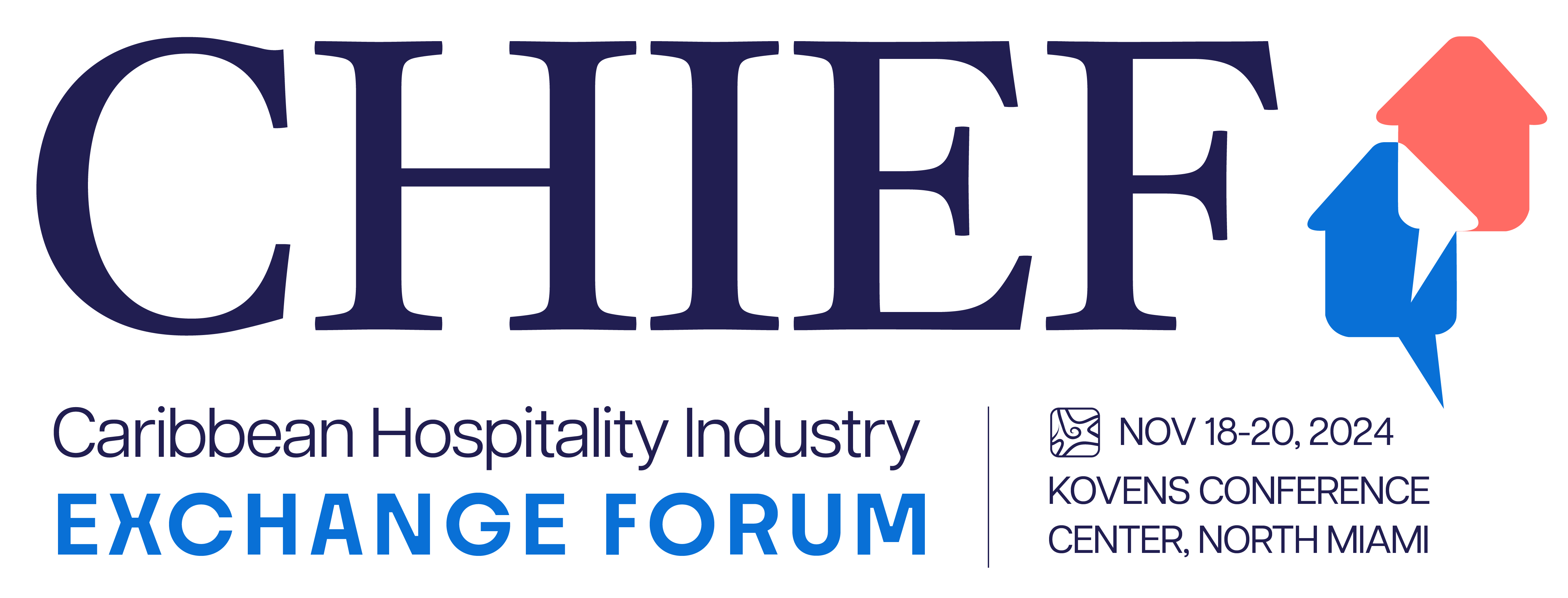 Caribbean Hospitality Industry Exchange Forum Logo, November 18 - 20, 2024 at the Kovens Conference Center in North Miami.